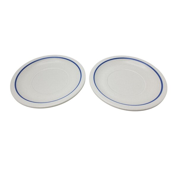 Vintage Platzgraff Stoneware Blue Rim Salad Plates Set Of 2 - Picture 3 of 4